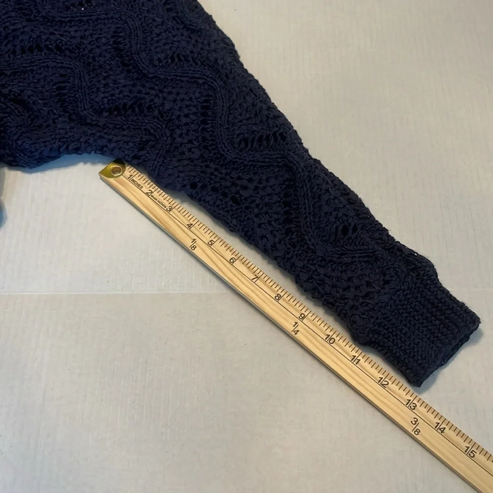 Lilly Pulitzer Navy Larissa Crochet Knit Sweater Size XS/S - Picture 9 of 12